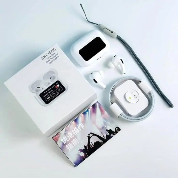 A9 Pro Earbuds – Noise Canceling, Touch Screen, Bluetooth 5.4