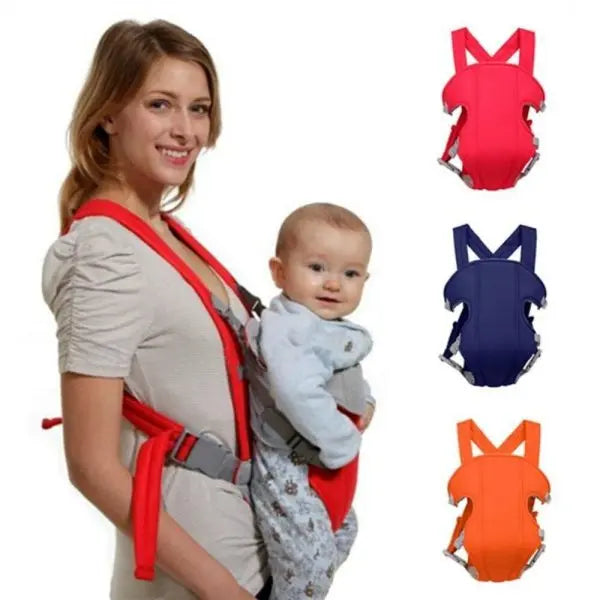 Dad wearing all-in-one baby carrier with adjustable straps
