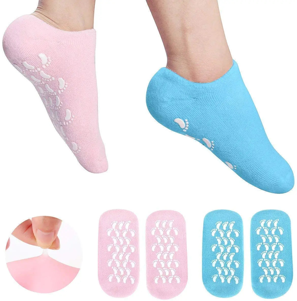 Moisturizing Spa Gel Socks for Dry Feet & Heels