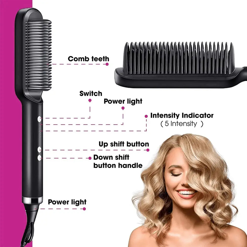 Women’s Hair Styling Comb Straightener – Salon Style at Home