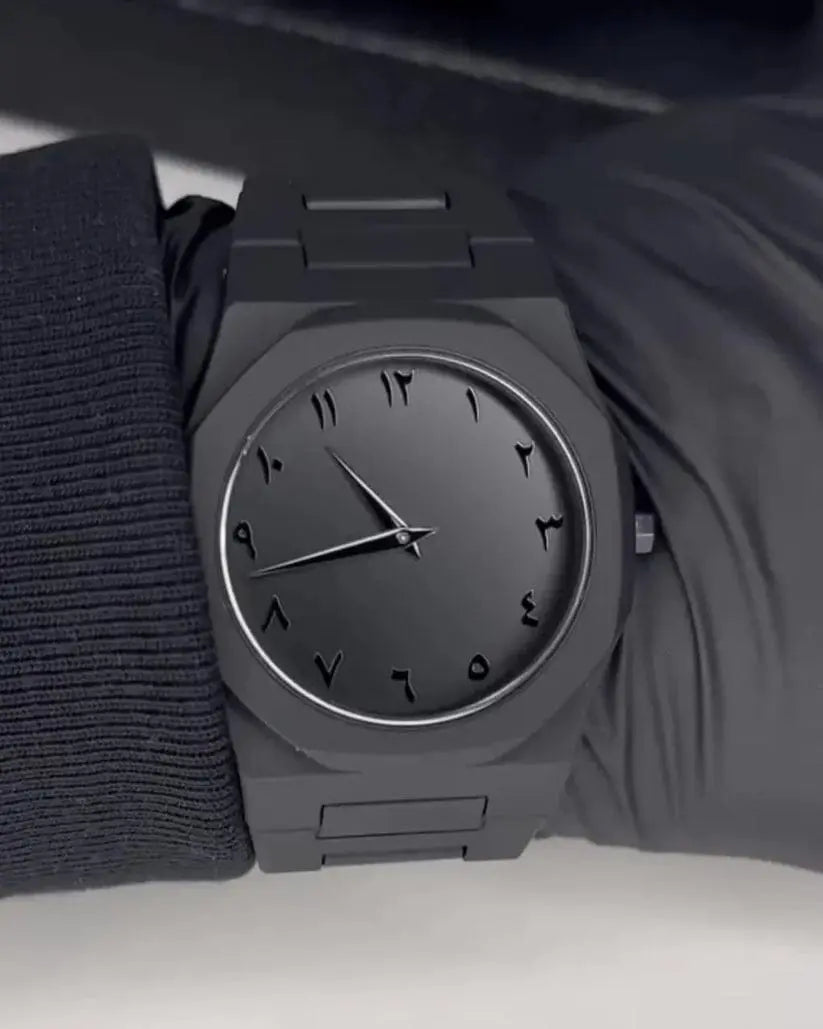 Minimalist Matte Black Watch for Men and Women – Side Angle
