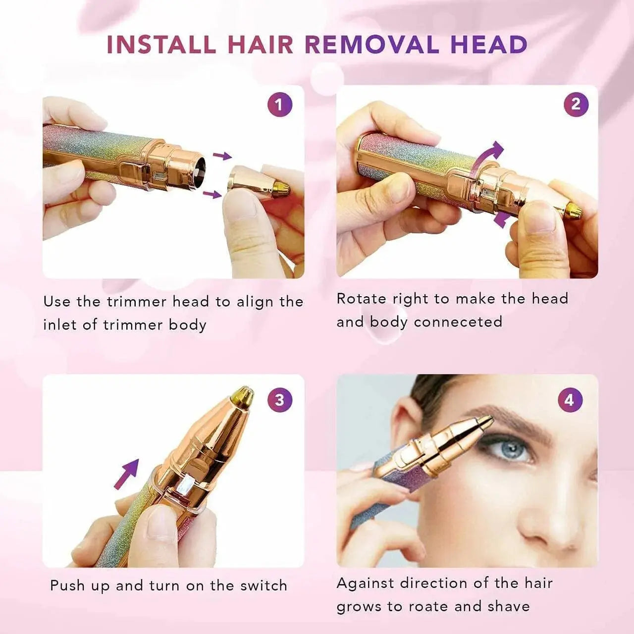 "Portable Eyebrow Hair Remover and Face Trimmer for Smooth Skin"