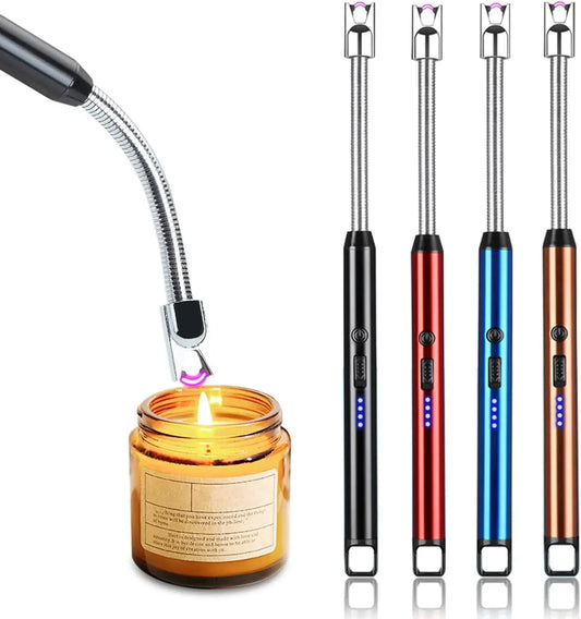USB Rechargeable Electric Lighter – Safe Flameless Design for Candles and BBQ