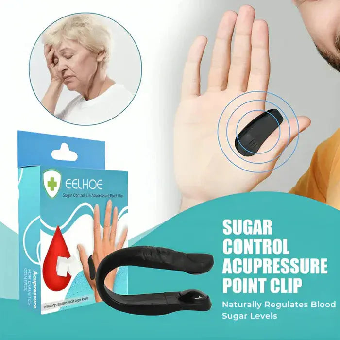 Sugar control acupressure clip for natural diabetes support