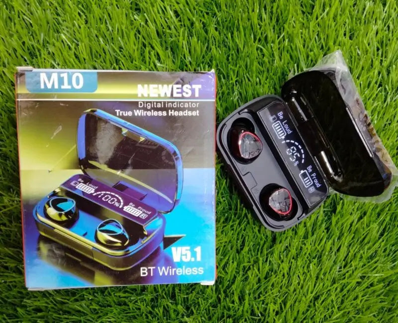 M10 TWS Wireless Earbuds – Bluetooth Earphones with Power Bank Case in Pakistan