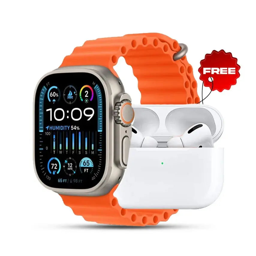 in 4 in 1 Ultra Smart Watch with AirPods Pro – Fitness Tracker & Wireless Earbuds Combo in Pakistan