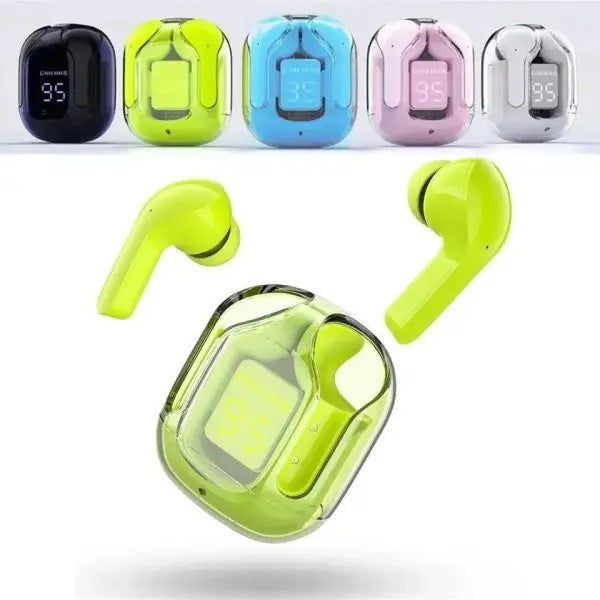 Air31 wireless earbuds with stylish transparent body and touch controls
