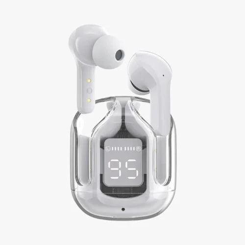 Air31 wireless earbuds with stylish transparent body and touch controls