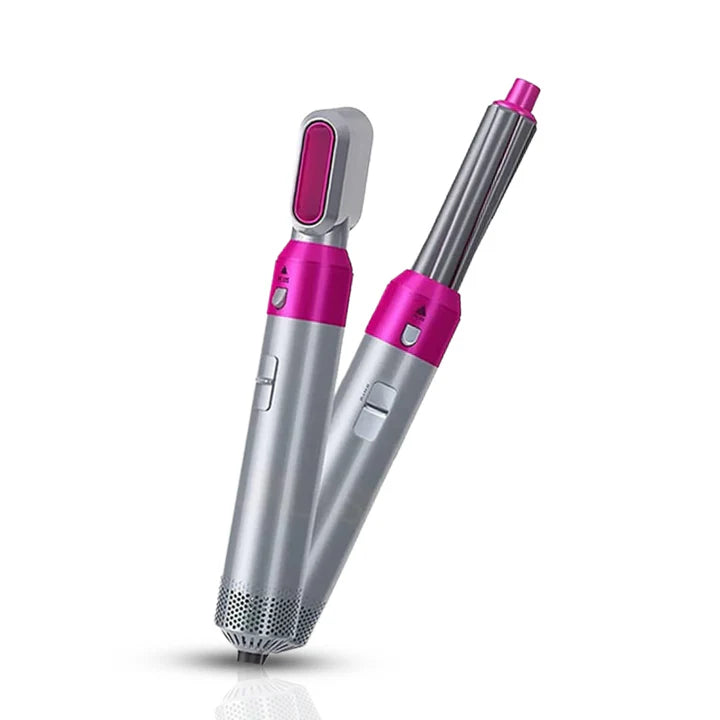 "Hot air brush dryer with 5 attachments"