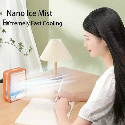 Portable LED Desk Fan with Mist Spray – Cool Comfort, Anywhere You Go