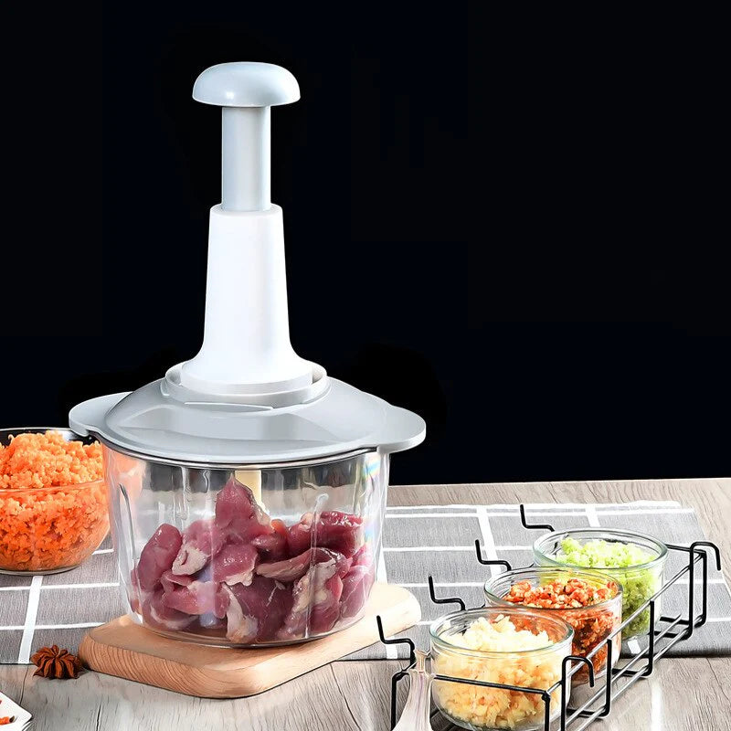 Push Chopper with ergonomic design – safe manual vegetable cutter
